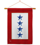 Four Blue Stars - Military Americana Vertical Impressions Decorative Flags HG141089 Made In USA