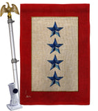 Four Blue Stars - Military Americana Vertical Impressions Decorative Flags HG141089 Made In USA