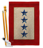 Four Blue Stars - Military Americana Vertical Impressions Decorative Flags HG141089 Made In USA