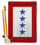 Four Blue Stars - Military Americana Vertical Impressions Decorative Flags HG141089 Made In USA