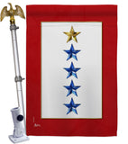 Gold & Four Blue Stars - Military Americana Vertical Impressions Decorative Flags HG141090 Made In USA