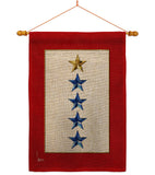 Gold & Four Blue Stars - Military Americana Vertical Impressions Decorative Flags HG141090 Made In USA