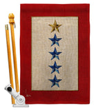 Gold & Four Blue Stars - Military Americana Vertical Impressions Decorative Flags HG141090 Made In USA