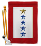Gold & Four Blue Stars - Military Americana Vertical Impressions Decorative Flags HG141090 Made In USA