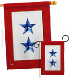 2 Blue Stars - Military Americana Vertical Impressions Decorative Flags HG141085 Made In USA