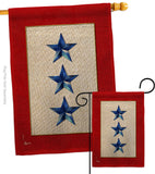 Three Blue Stars - Military Americana Vertical Impressions Decorative Flags HG141087 Made In USA