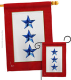 Three Blue Stars - Military Americana Vertical Impressions Decorative Flags HG141087 Made In USA