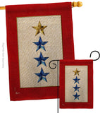 Gold & Three Blue Stars - Military Americana Vertical Impressions Decorative Flags HG141088 Made In USA