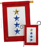 Gold & Three Blue Stars - Military Americana Vertical Impressions Decorative Flags HG141088 Made In USA