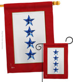 Four Blue Stars - Military Americana Vertical Impressions Decorative Flags HG141089 Made In USA