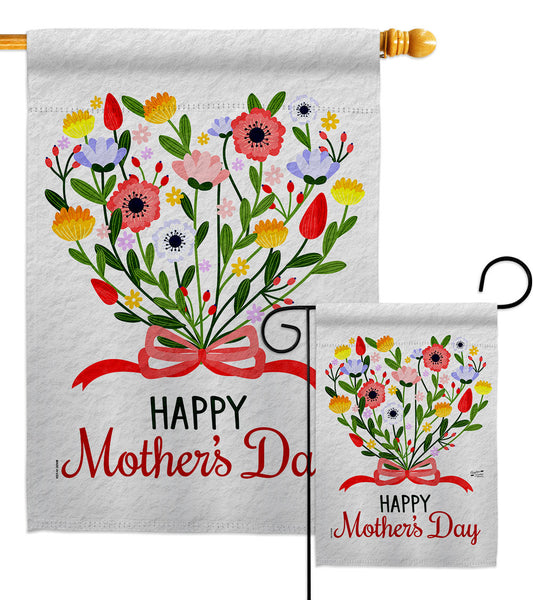 My Heart Bouquet - Mothers Day Summer Vertical Impressions Decorative Flags HG130371 Made In USA