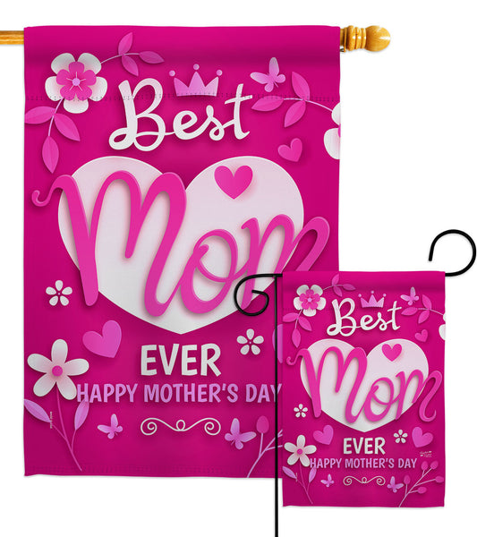 Best Mom Ever - Mothers Day Summer Vertical Impressions Decorative Flags HG130372 Made In USA