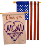Love My Mom - Mothers Day Summer Vertical Impressions Decorative Flags HG190088 Made In USA