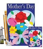 Mother's Day - Mother's Day Summer Vertical Applique Decorative Flags HG115061