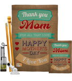 Thanks Mom - Mother's Day Summer Vertical Impressions Decorative Flags HG115099 Made In USA