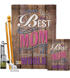 Best Mom in the World - Mother's Day Summer Vertical Impressions Decorative Flags HG191095 Made In USA