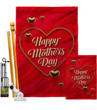 Gold Heart Mother - Mother's Day Summer Vertical Impressions Decorative Flags HG192576 Made In USA