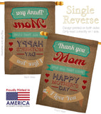 Thanks Mom - Mother's Day Summer Vertical Impressions Decorative Flags HG115099 Made In USA