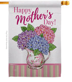 Mother Day Hydrangeas - Mother's Day Summer Vertical Impressions Decorative Flags HG115149 Made In USA