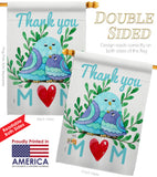 Thank you Mom - Mother's Day Summer Vertical Impressions Decorative Flags HG115167 Made In USA