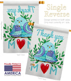 Thank you Mom - Mother's Day Summer Vertical Impressions Decorative Flags HG115167 Made In USA