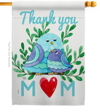 Thank you Mom - Mother's Day Summer Vertical Impressions Decorative Flags HG115167 Made In USA