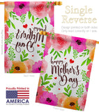 Colorful Happy Mother's Day - Mother's Day Summer Vertical Impressions Decorative Flags HG137053 Made In USA