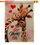 Mommy Giraffe - Mother's Day Summer Vertical Impressions Decorative Flags HG137478 Made In USA