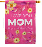 Happy Mother's Day - Mother's Day Summer Vertical Impressions Decorative Flags HG192368 Made In USA