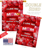 Love You Mom - Mother's Day Summer Vertical Impressions Decorative Flags HG192447 Made In USA