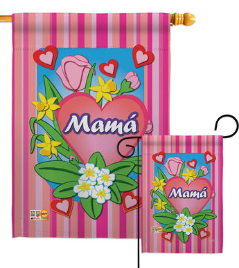 Mamá - Mother's Day Summer Vertical Impressions Decorative Flags HG115078S Made In USA