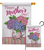 Mother Day Hydrangeas - Mother's Day Summer Vertical Impressions Decorative Flags HG115149 Made In USA