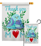 Thank you Mom - Mother's Day Summer Vertical Impressions Decorative Flags HG115167 Made In USA