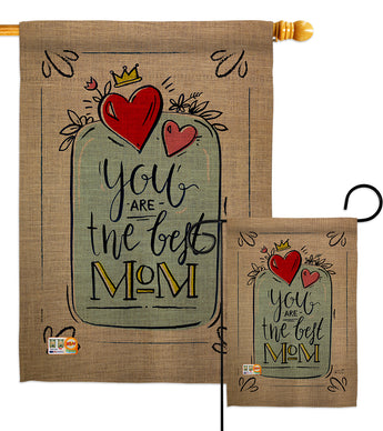 The Best Mom - Mother's Day Summer Vertical Impressions Decorative Flags HG137162 Made In USA