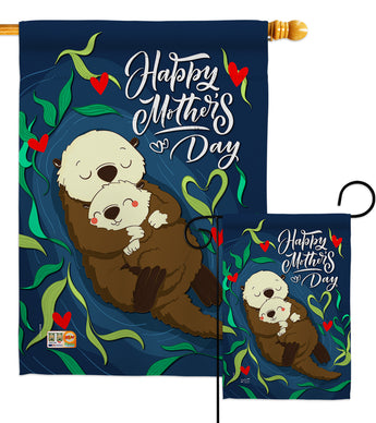 Otter Mother Day - Mother's Day Summer Vertical Impressions Decorative Flags HG137181 Made In USA