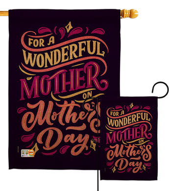 Wonderful Mother - Mother's Day Summer Vertical Impressions Decorative Flags HG137187 Made In USA