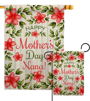 Mother & Nana - Mother's Day Summer Vertical Impressions Decorative Flags HG137501 Made In USA