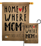 Home is Where Mom Is - Mother's Day Summer Vertical Impressions Decorative Flags HG192066 Made In USA