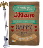 Thanks Mom - Mother's Day Summer Vertical Impressions Decorative Flags HG115099 Made In USA