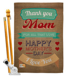 Thanks Mom - Mother's Day Summer Vertical Impressions Decorative Flags HG115099 Made In USA