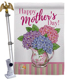 Mother Day Hydrangeas - Mother's Day Summer Vertical Impressions Decorative Flags HG115149 Made In USA