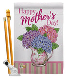 Mother Day Hydrangeas - Mother's Day Summer Vertical Impressions Decorative Flags HG115149 Made In USA