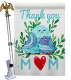 Thank you Mom - Mother's Day Summer Vertical Impressions Decorative Flags HG115167 Made In USA