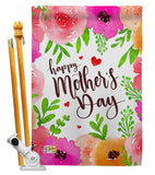 Colorful Happy Mother's Day - Mother's Day Summer Vertical Impressions Decorative Flags HG137053 Made In USA