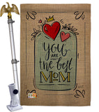 The Best Mom - Mother's Day Summer Vertical Impressions Decorative Flags HG137162 Made In USA