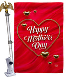 Gold Heart Mother - Mother's Day Summer Vertical Impressions Decorative Flags HG192576 Made In USA