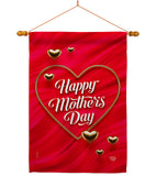 Gold Heart Mother - Mother's Day Summer Vertical Impressions Decorative Flags HG192576 Made In USA