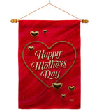 Gold Heart Mother - Mother's Day Summer Vertical Impressions Decorative Flags HG192576 Made In USA