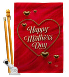 Gold Heart Mother - Mother's Day Summer Vertical Impressions Decorative Flags HG192576 Made In USA