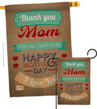 Thanks Mom - Mother's Day Summer Vertical Impressions Decorative Flags HG115099 Made In USA